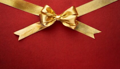 red background with golden bow on top