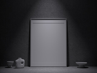 Minimalist Monochromatic Poster Frame Mockup