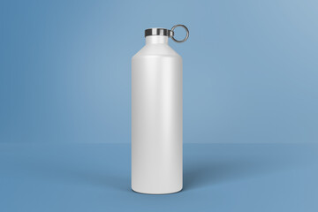 Hand holding stainless steel Water Bottle Mockup