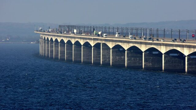 Cars On The Iconic Great Belt Bridge