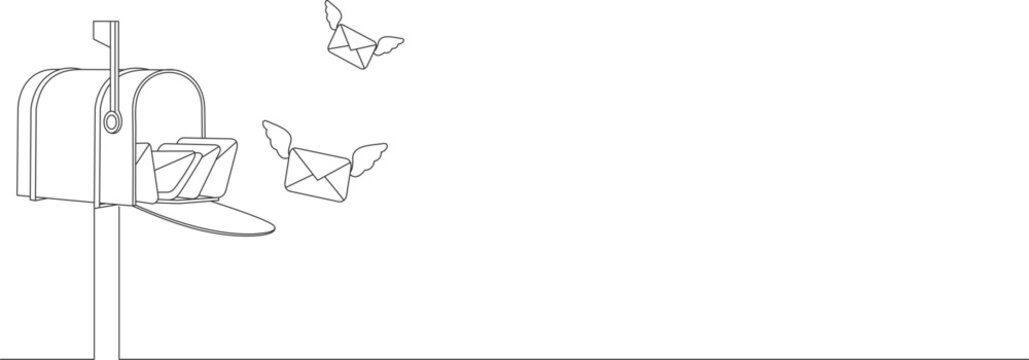 recommend clip art: Post box vector design, line art style