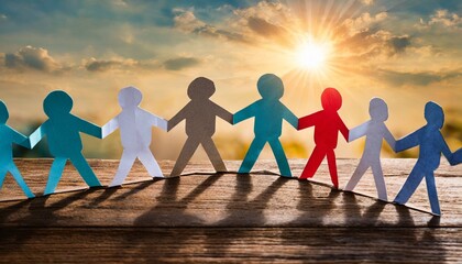 teamwork and relations concept symbolic of paper chains people are connected to each other concept of human role the concept of teamwork family home teamwork society social network