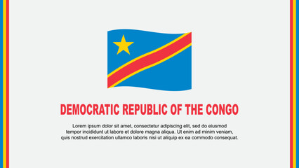 Democratic Republic Of The Congo Flag Abstract Background Design Template. Democratic Republic Of The Congo Independence Day Banner Social Media Vector Illustration. Cartoon