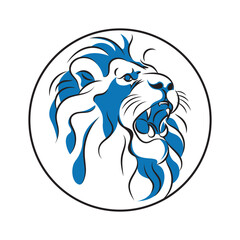 Lion Head Logo Icon Illustration Mascot Design