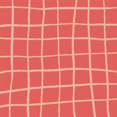 Fototapeta na wymiar Vector hand drawn cute checkered pattern. Plaid geometrical simple texture. Crossing lines. Abstract cute delicate pattern ideal for fabric, textile, wallpaper