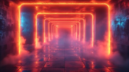 Neon Tunnel of Love A Glowing Pathway to the Future Generative AI