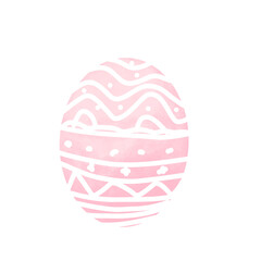 Watercolor easter egg isolated on white