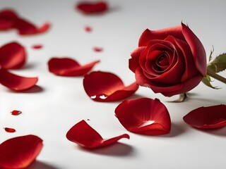 Fototapeta na wymiar Intricate Petals of Love: The Romantic Dance of Red Roses Blooming, generative AI