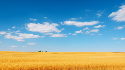 A peaceful farmland with golden fields and a clear blue sky, Tranquil, Farmland, Ultra Realistic, National Geographic, 
