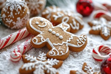 Obraz na płótnie Canvas Gingerbread Delights: Festive Christmas Cookies and Treats for the Holidays