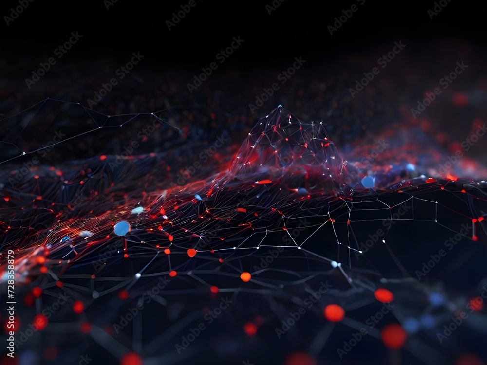 Poster interconnected nodes: a dynamic dance of digital complexity and innovation, generative ai