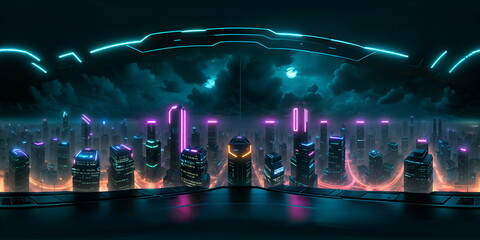 Cyberpunk High Rise Buildings - generative ai, üretken yapay zeka