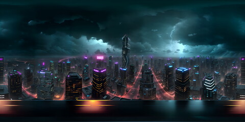 Cyberpunk High Rise Buildings - generative ai, &uuml;retken yapay zeka