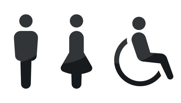 Gender restroom sign. Toilet line icon, linear style vector pictogram. WC gender symbol.