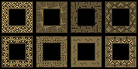 Set. Ornament. Venzel. Logo, template, labels and icons. Vector.