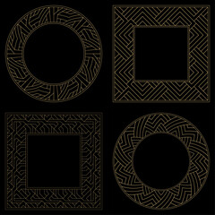 Set. Ornament. Venzel. Logo, template, labels and icons. Vector.