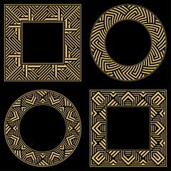 Set. Ornament. Venzel. Logo, template, labels and icons. Vector.