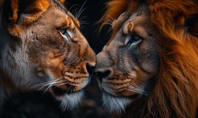 Naklejka premium Lion Love A Celebration of Black History Month Generative AI