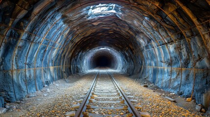 Exploring the interior of a contemporary narrow and low gold mine gallery deep underground