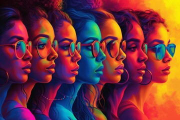 Colorful Women's Glasses Trend A Monthly Event Generative AI