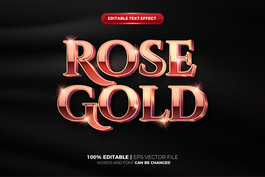 Luxury Rose Gold 3d editable text effect