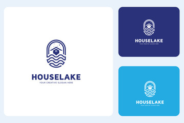 Fototapeta premium House Lake Logo Design Template