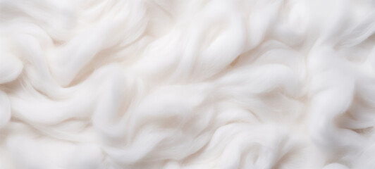 felting wool background. White fur texture banner, white cotton wool - obrazy, fototapety, plakaty