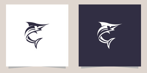 marlin logo design vector