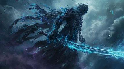 Fotobehang A sword wraith warrior twisted by dark magic © Jixster