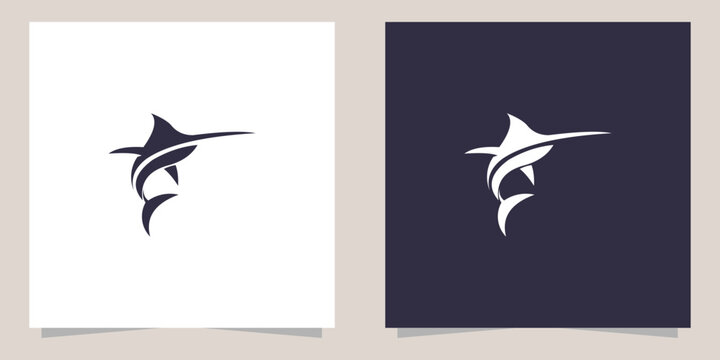 marlin logo design vector