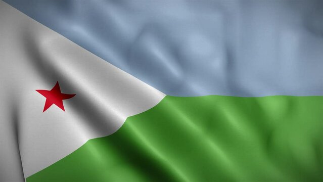 Djibouti waving flag, Flag of Djibouti Animation, Djiboutian Flag Closeup, 4k Djiboutian Flag Waving Animation