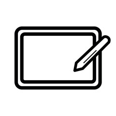 Pen tablet linear icon vector, tablet icon vector isolated on white background.