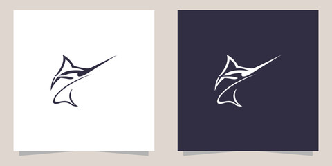 marlin logo design vector