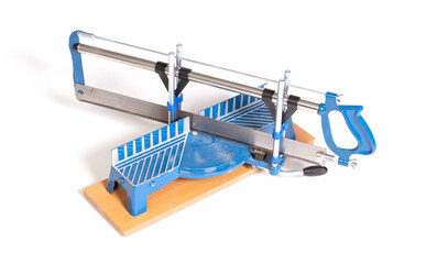 Naklejka premium Vintage manual miter saw isolated