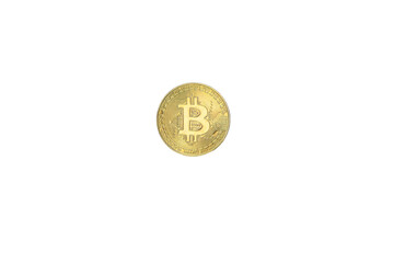 Bitcoin symbol on a white and blank background