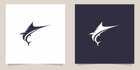 marlin logo design vector