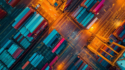 AI Circuitry in Freight Transport: Container Ship and Trucks with AI Circuit Patterns, Future of...
