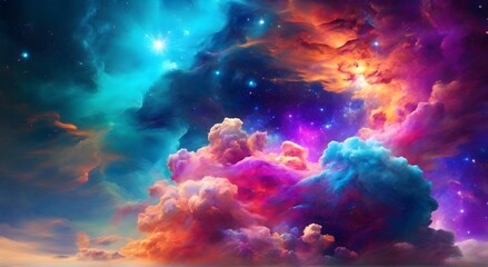Obraz na płótnie Canvas Colorful space galaxy cloud nebula, magic space watercolor, Universe science astronomy, Deep Space background wallpaper