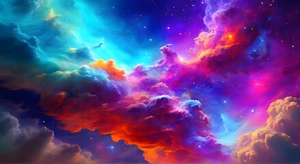 Obraz na płótnie Canvas Colorful space galaxy cloud nebula, Stary night cosmos, Universe science astronomy, Deep Space background wallpaper