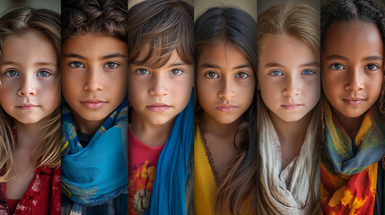 A Series of Photos of a Group of Young Girls