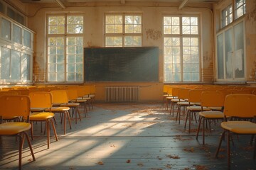 Abandoned Classroom A Chilling Glimpse into the Past Generative AI