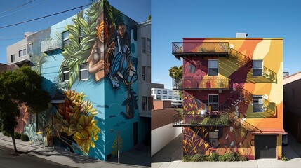 Artists working together on urban art projects and revitalizing neighborhoods
