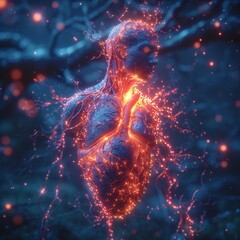Glowing Heart A Neon-Lit, Futuristic Take on Love Generative AI