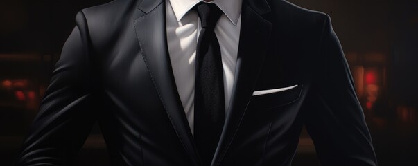 Detail on businessman in luxury modern suit for meeting ,panorama banner. Generative Ai.