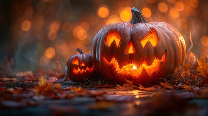 Pumpkin Patch Party A Glowing Halloween Celebration Generative AI