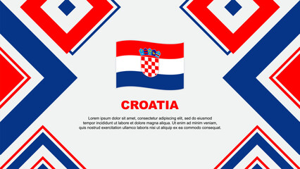 Croatia Flag Abstract Background Design Template. Croatia Independence Day Banner Wallpaper Vector Illustration. Croatia Independence Day