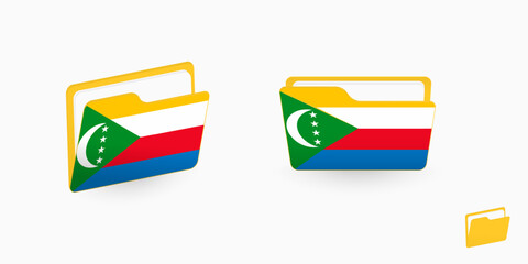 Comoros flag on two type of folder icon.