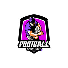 Illustration Vector American Football Sport Mascot Logo Style.