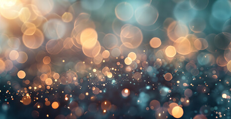A background of glowing blurred multicolored bokeh.