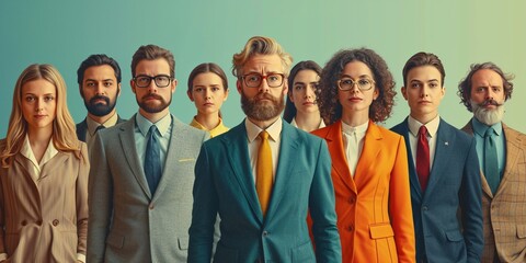 The New Normal A Group of People in Business Suits and Glasses Generative AI